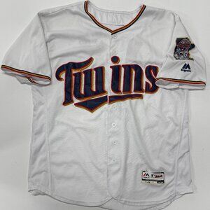 Majestic Minnesota Twins Joe Mauer Jersey Mens Sz 44 Flexbase White Baseball MLB